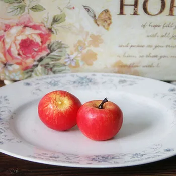 10 Adet Mini Simülasyon Küçük Elma Köpük Plastik Sahte Yapay Meyve Modeli Minyatür Ev Partisi Mutfak Düğün Dekorasyon
