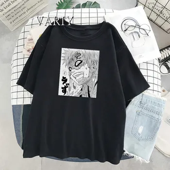 Anime Gaara grafikli tişört Kadın Üstleri Yaz Kısa kollu Japon Sasuke tshirt Harajuku Punk elbise kadın tişörtleri