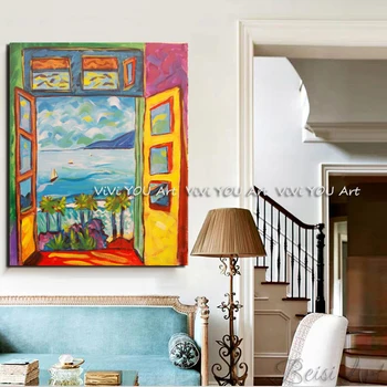 Ünlü resim el boyalı Matisse Manzara Boyama duvar sanatı tuval yağlıboya Dekoratif Resim Odası Ev Dekorasyon sanat