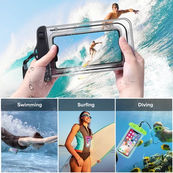 IP68 Evrensel Su Geçirmez telefon kılıfı Yüzmek Su Geçirmez Çanta iPhone 11 7 8 6 5 Artı X XR Samsung S20 S10 Huawei P40 P30 P20 0