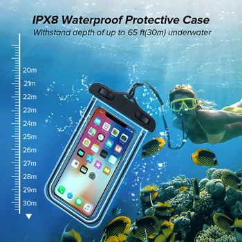 IP68 Evrensel Su Geçirmez telefon kılıfı Yüzmek Su Geçirmez Çanta iPhone 11 7 8 6 5 Artı X XR Samsung S20 S10 Huawei P40 P30 P20 3