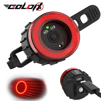 Ücretsiz Kargo GOLDIX Yol Dağ Bisikleti Akıllı Kuyruk Lambası Yüksek Görünürlük Flaşör Fren Sensörü ile USB Şarj Edilebilir Kuyruk Lambası 0