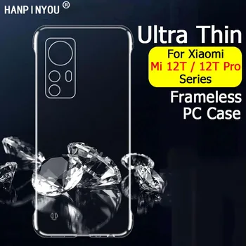 Şeffaf Çerçevesiz xiaomi için telefon kılıfı mi 12T Ultra Net İnce Sert PC Arka Kamera Koruyucu Tampon Kapak Kabuk
