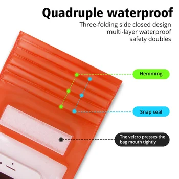 FONKEN Evrensel Yüzen Su Geçirmez telefon kılıfı Smartphone Sualtı Kuru Çanta IPX8 çanta Yüzmek telefon kılıfı İzole Su 1