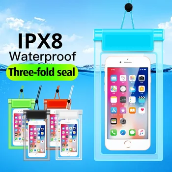 FONKEN Evrensel Yüzen Su Geçirmez telefon kılıfı Smartphone Sualtı Kuru Çanta IPX8 çanta Yüzmek telefon kılıfı İzole Su 4