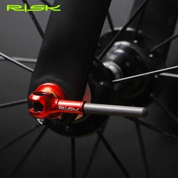RISK Titanyum Bisiklet QR Şiş kolu MTB Yol Bisikleti Tekerlek Hub Şiş Ultralight Ti Eksenli Karbon Fiber Kolu Hızlı Bırakma Şiş