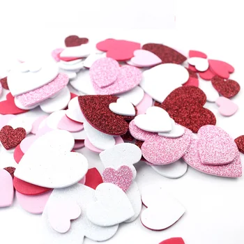 120/60 adet Glitter Kalp Köpük EVA Çıkartmalar Çocuk El Yapımı DIY Karalama Defteri Sticker Bebek Çocuk Odası Parti Dekor anaokulu Zanaat