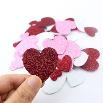 120/60 adet Glitter Kalp Köpük EVA Çıkartmalar Çocuk El Yapımı DIY Karalama Defteri Sticker Bebek Çocuk Odası Parti Dekor anaokulu Zanaat 3