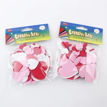 120/60 adet Glitter Kalp Köpük EVA Çıkartmalar Çocuk El Yapımı DIY Karalama Defteri Sticker Bebek Çocuk Odası Parti Dekor anaokulu Zanaat 4