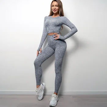 Seksi Dikişsiz Tayt Push Up Yoga Pantolon Yüksek Bel Kadın Spor Tayt Spor Kadın Giyim Seti Çabuk Kuruyan Spor 0