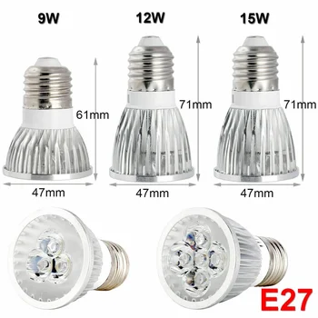 LED Lampada 9 W 12 W 15 W GU10 MR16 E27 E14 LED Ampul 85-265 V Kısılabilir Led Spot Sıcak / Nötr / Soğuk Beyaz LED lamba 110 V 220 V