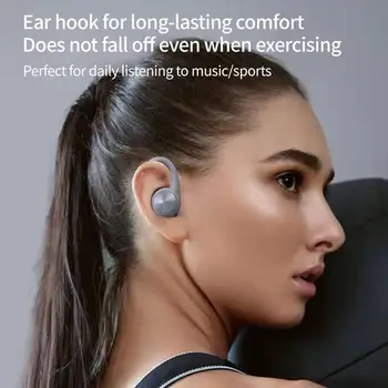 TWS sporcu kulaklığı Bluetooth 5.0 Bas Dokunmatik kablosuz kulaklıklar Kulak Kancası Kulaklık Gürültü İptal Su Geçirmez mikrofonlu kulaklık 0