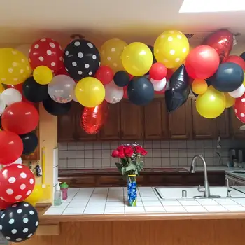 Mickey Mouse Doğum Günü Partisi Seti Çocuklar İçin dekorasyon balonları Kombinasyonu Parti Dekorasyon Malzemeleri Bebek Duş Parti Malzemeleri