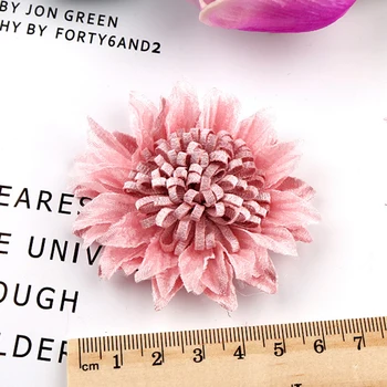 5 adet/9 Renkler Mini Şifon Kumaş Çiçek Düğün Davetiyesi İçin yapay çiçekler Elbise Dekorasyon İçin