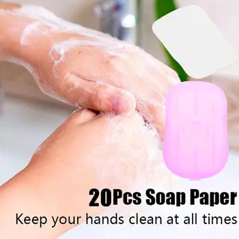 Basit El yıkama Banyo Sac Sabun Kağıt Seyahat Açık Sabun Levha Sabun Çiçek Taşınabilir Sabun Levha Tek Kullanımlık Sabun Kağıt 5