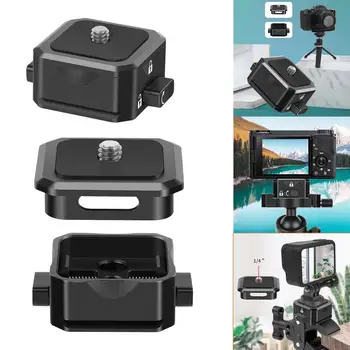 Tripod Adaptörü Tabanı tripod mesnet Adaptörü Çift Kilit Taşınabilir Hızlı Ser bırakma Kelepçesi DSLR Kamera için Monitörler için Kameralar için 1