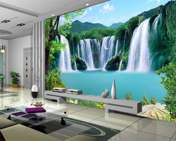 Özel 3d manzara duvar kağıdı duvarlar için 3 d fotoğraf doğal Şelale manzara duvar TV zemin 3d duvar kağıdı beibehang