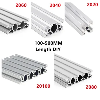 1/2 adet / grup 2020 2040 2060 2080 20100 Alüminyum Profil Ekstrüzyon 100mm-500mm Uzunluk Lineer Ray DIY 3D Yazıcı Tezgah CNC 2