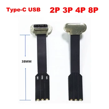 1 adet 2p 3P 4p 8P 30mm 38mm Erkek TİP-C USB FPC Yumuşak Düz Kablo şarj kablosu Hızlı Şarj Şarj Kablosu Uzatma Telefon için