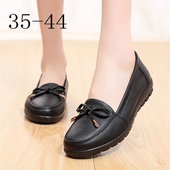 Kadın Ayakkabı Hakiki Deri Platformu Loafer'lar Konfor Düz Slip-On anne ayakkabısı Artı Boyutu 44 Mujer Zapatos Chaussure Femme 2023 4