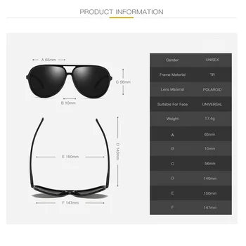 Zerosun (150mm) erkek Polarize Güneş Gözlüğü TR90 Sürüş güneş gözlüğü Adam Siyah Havacılık HD TAC Polaroid Marka Kaliteli UV400 2