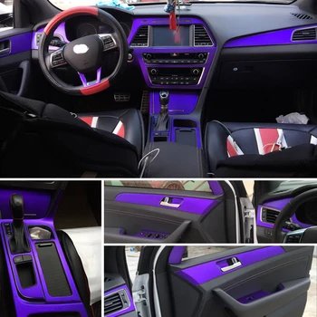 Araba-Styling 3D 5D Karbon Fiber Araba İç Merkezi Konsol Renk değişim kalıp Sticker Çıkartmaları Hyundai sonata 9 İçin-2017 0