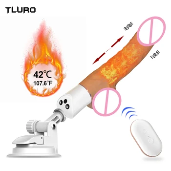 Otomatik teleskopik yapay penis ısıtma vantuz ile gerçekçi vibratör g-spot masaj mastürbasyon Penis seks oyuncakları yetişkin için 18 5