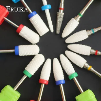 ERUIKA 13 Tipi Seramik Tırnak Matkap Ucu Manikür Makinesi Aksesuarları Döner Elektrikli Tırnak Dosyaları Manikür Kesici Tırnak Sanat Araçları 2