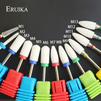 ERUIKA 13 Tipi Seramik Tırnak Matkap Ucu Manikür Makinesi Aksesuarları Döner Elektrikli Tırnak Dosyaları Manikür Kesici Tırnak Sanat Araçları 4