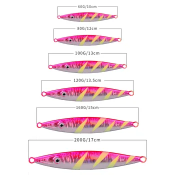 5 Adet Kiti 60g 80g 100g 160g 200g Aydınlık Jig Balıkçılık Cazibesi Metal Jig Kaşık Pesca Shore Lures Balık Ton Balığı Yem Tuzlu Su Deniz 3