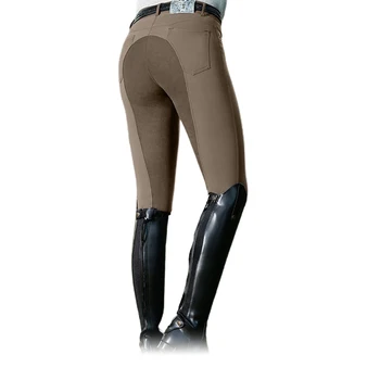 Kadın Moda Sportif Yüksek Bel Elastik Spandex Binicilik Pantolon At Yarışı Sıska Pantolon cepli чтаны 0