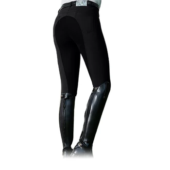 Kadın Moda Sportif Yüksek Bel Elastik Spandex Binicilik Pantolon At Yarışı Sıska Pantolon cepli чтаны 5