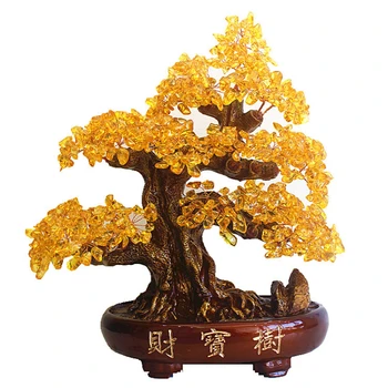 Çakra Kristal Ağacı Şifa Özellikleri ile Bonsai Feng Shui Para Ağacı Zenginlik ve Refah için - 14