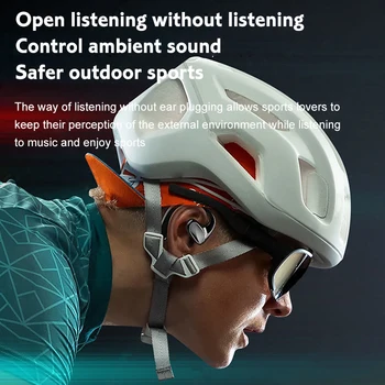 Hava İletim Spor Kulaklık Bluetooth 5.1 HıFı Bas kablosuz kulaklıklar Kulak Kancası Su Geçirmez mikrofonlu kulaklık Şarj Kutusu
