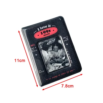 Retro Siyah 3 İnç Polaroid Albümü Photocards Toplamak Kitap Idol Fotoğraf Kollu Depolama Ekran Kitap
