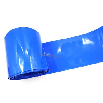PVC ısı borusu Shrink 120mm Genişlik Mavi Renkli Daralan kablo kılıfı Kılıf paketi kapak için 18650 Lityum Pil streç film 3
