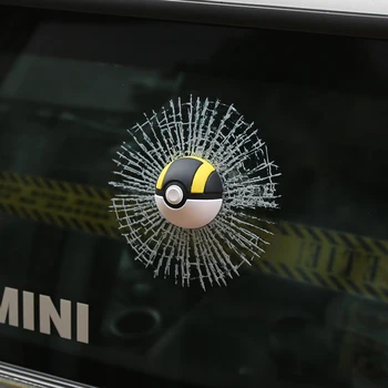 Aliauto Komik 3D Araba Sticker ve Çıkartması Motosiklet Aksesuarları Pokeball Vurdu pencere dekorasyonu Bmw Audi Vw Polo Golf 5 6 7