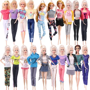 5 Adet Barbie Giysileri Günlük Giyim 2 Takım Mayolar Bikini+2 Adet Elbiseler+1 Adet Kıyafet Barbie Bebek Rusya DIY kız çocuk oyuncağı Hediyeler