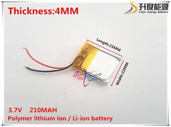 3.7 V, 210mAH, [422225] PLIB; polimer lityum iyon / li-ion pil için GPS, mp3, mp4, mp5, dvd, bluetooth, model oyuncak