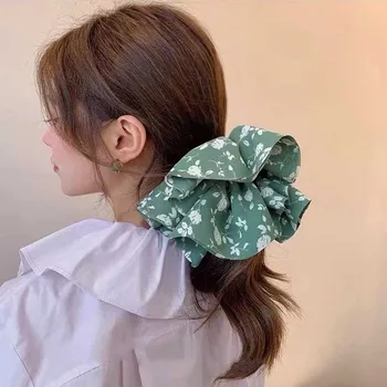 Haimeikang Yeni Boy Baskılı Saç lastik bantlar Saç Halat Kadınlar Zarif At Kuyruğu Scrunchies Kız moda saç aksesuarları