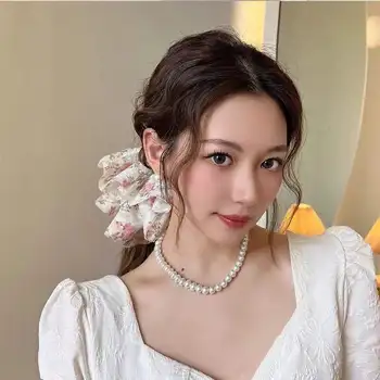 Haimeikang Yeni Boy Baskılı Saç lastik bantlar Saç Halat Kadınlar Zarif At Kuyruğu Scrunchies Kız moda saç aksesuarları 1