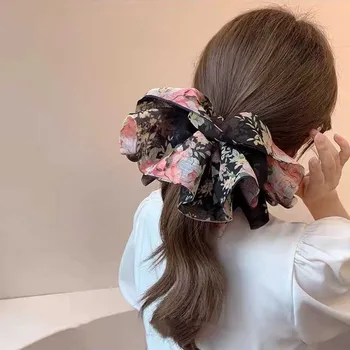 Haimeikang Yeni Boy Baskılı Saç lastik bantlar Saç Halat Kadınlar Zarif At Kuyruğu Scrunchies Kız moda saç aksesuarları 2