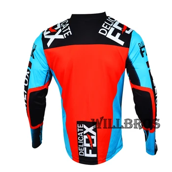 Motokros Yarışı Narin Tilki 180 Kısır Jersey MX Kir Bisiklet Erkek Uzun Kollu dağ bisikleti Offroad yazlık t-shirt 2