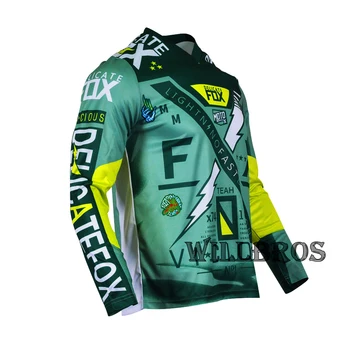 Motokros Yarışı Narin Tilki 180 Kısır Jersey MX Kir Bisiklet Erkek Uzun Kollu dağ bisikleti Offroad yazlık t-shirt 4