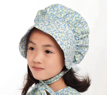 Hacı Pioneer Sömürge Şapka Çocuklar Kız Çiçek Kaput Kostüm viktorya dönemi tarzı elbise Aksesuarları 0