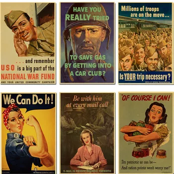 Leninist SSCB CCCP Dünya Savaşı II Retro Poster Yapabiliriz Kraft Kağıt Vintage Poster Duvar Dekoratif Boyama Posteri
