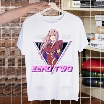 Sıfır İKİ erkek T-shirt Komik Hip Hop Yaz Kadın Erkek Sevgilim Franxx İçinde Anime Tişörtleri Streetwear Ulzzang harajuku tişört 5