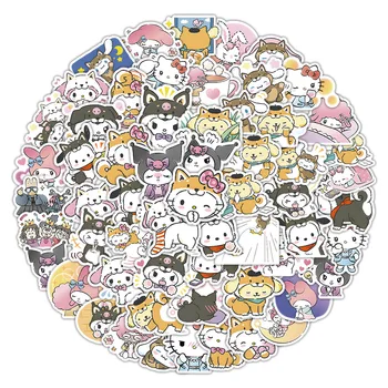 60 Adet Kawaii Kuromi Benim Melody Cinnamoroll Kittys Sanrioed Anime Çıkartmalar Estetik Çıkartmaları Graffiti Dizüstü Su Geçirmez Araba Sticker 3