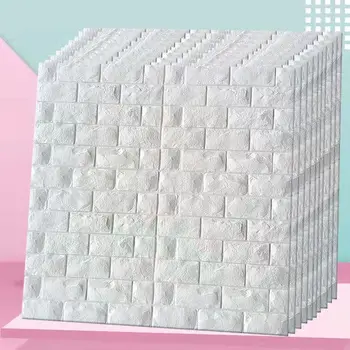 3D Kendinden Yapışkanlı duvar çıkartmaları 70 cm * 77 cm Lapa Lapa Su Geçirmez Tuğla Duvar Kağıdı Yatak Odası Oturma Odası çocuk Odası Ev Dekor
