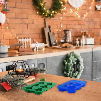 3D Plastik Çerez Kek Pişirme Kalıpları Noel Ağacı Noel Baba Desen Pişirme Kalıpları Ekmek Aracı DIY Fondan Kalıp Tatlı Dekor 2